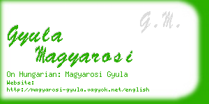 gyula magyarosi business card